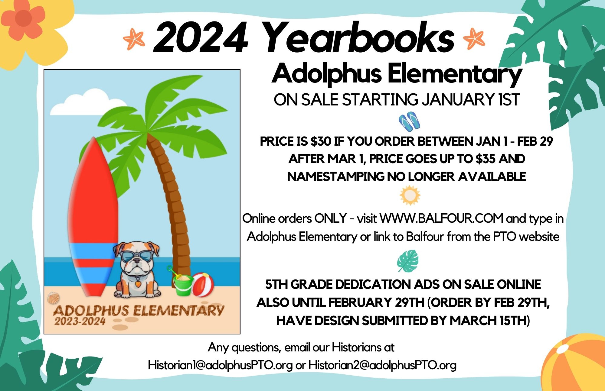 2024 Adolphus Yearbook Flyer - JAN