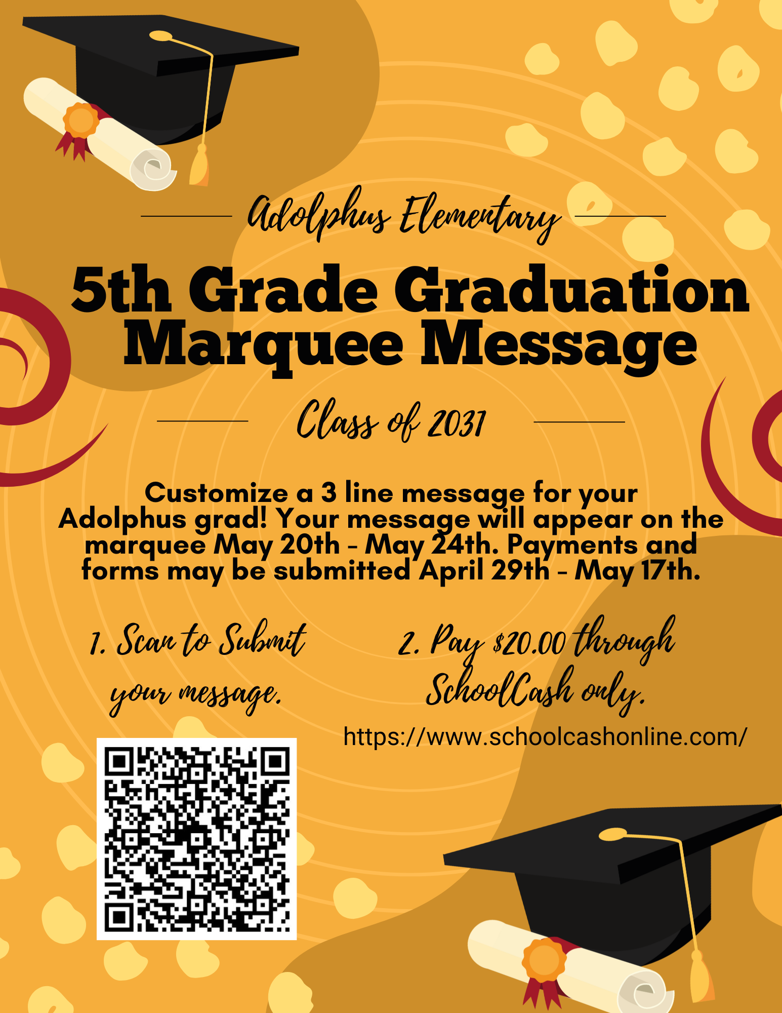 5th Grade Grad Marquee Message 2024
