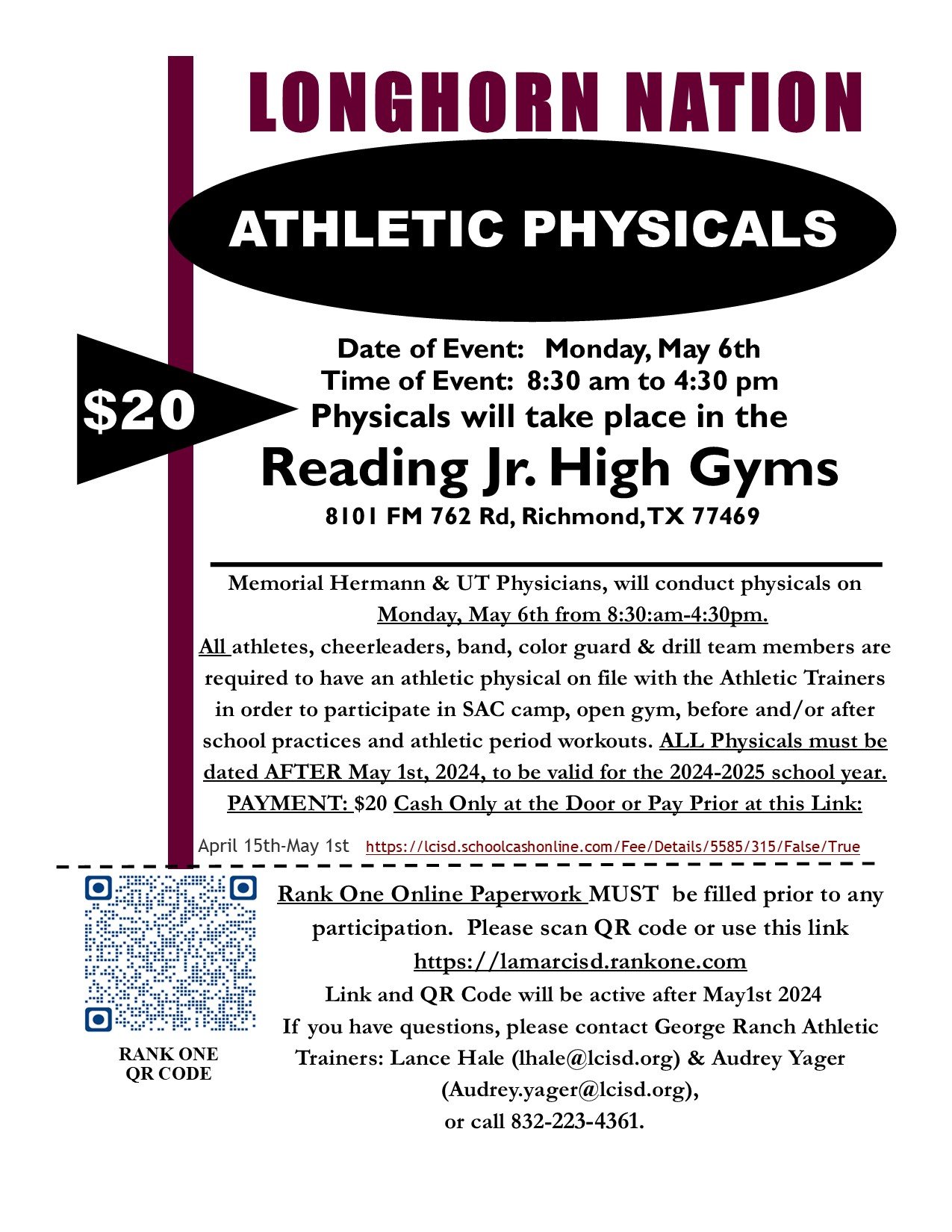 Athletic Physical Flyer (Maroon Track)
