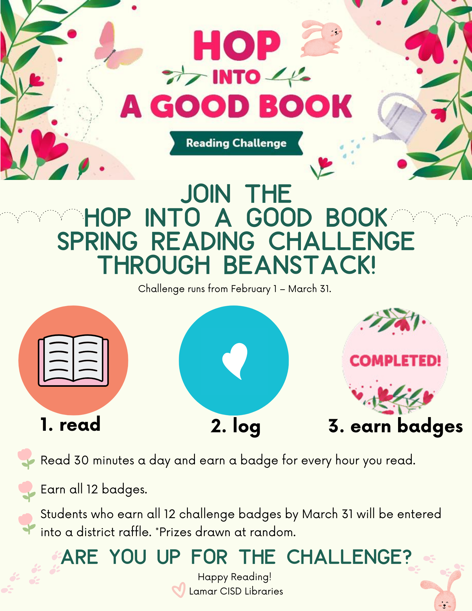 Hop Into A Good Book Spring Reading Challenge