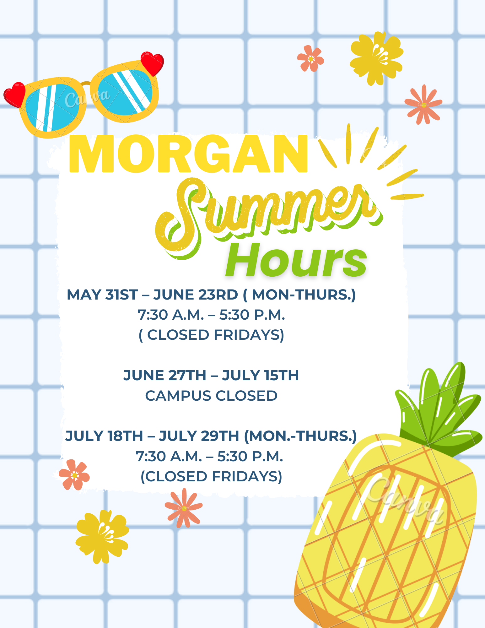 Morgan Summer Hours Flyer