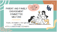 Parent & Family Engagement Committee Meeting Announcement Flyer