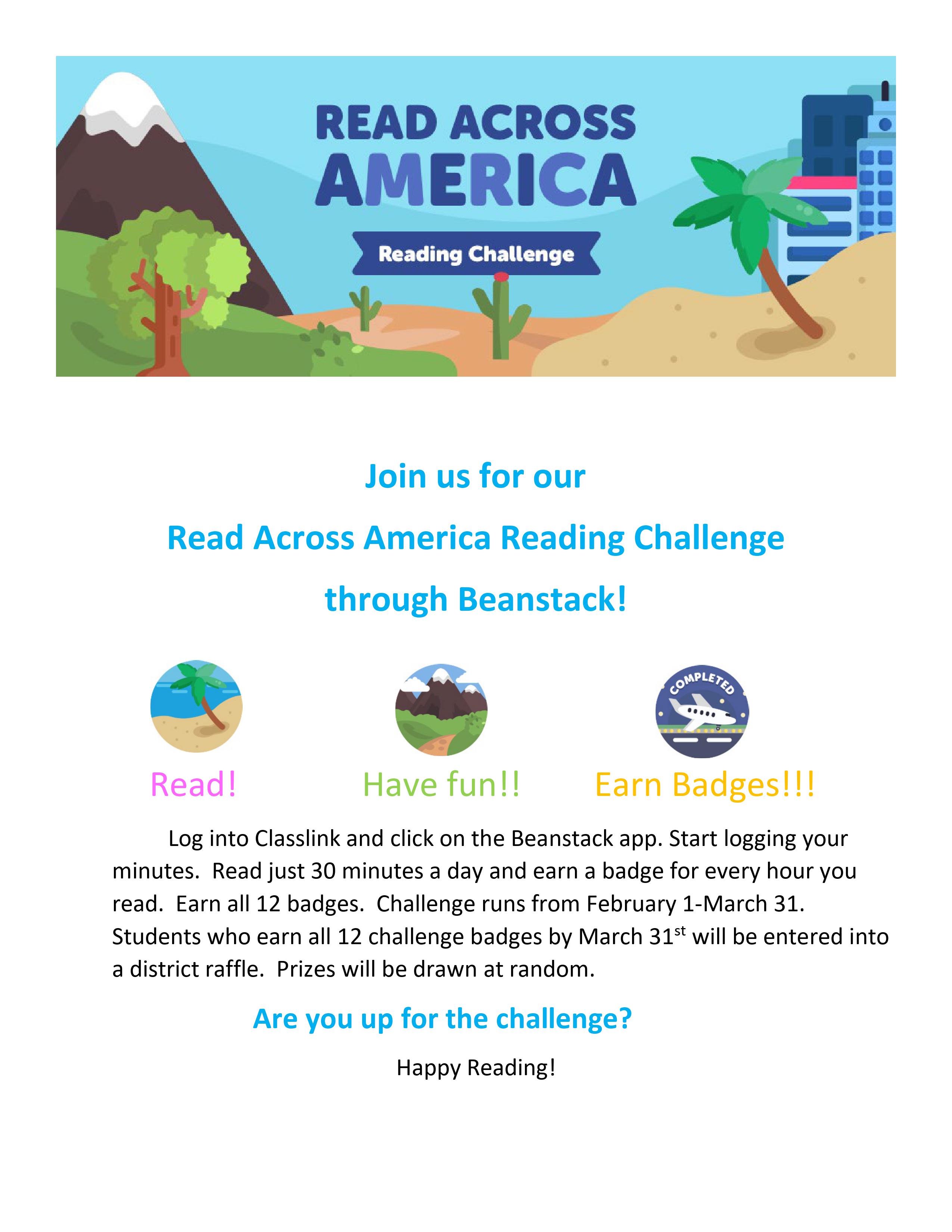 Read Across America Challenge 22-23 Promo flyer