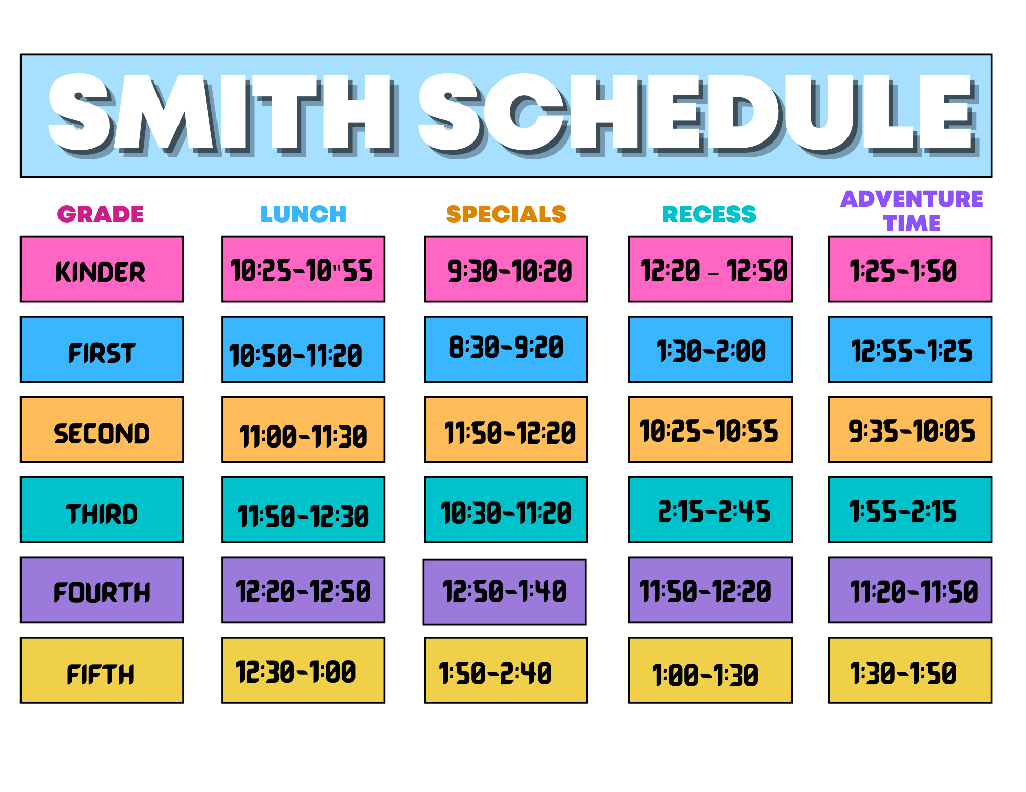 Smith Schedule