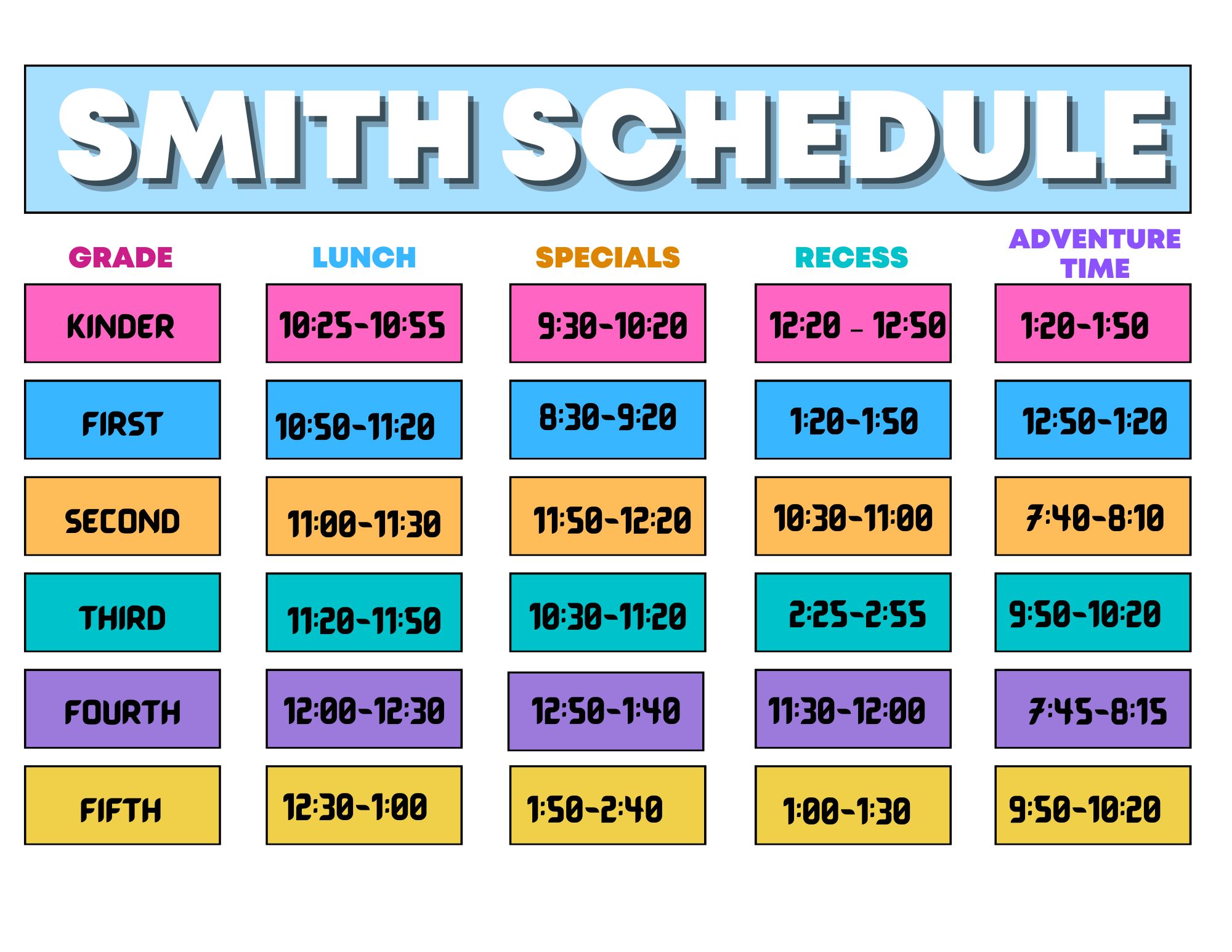 Smith Schedule