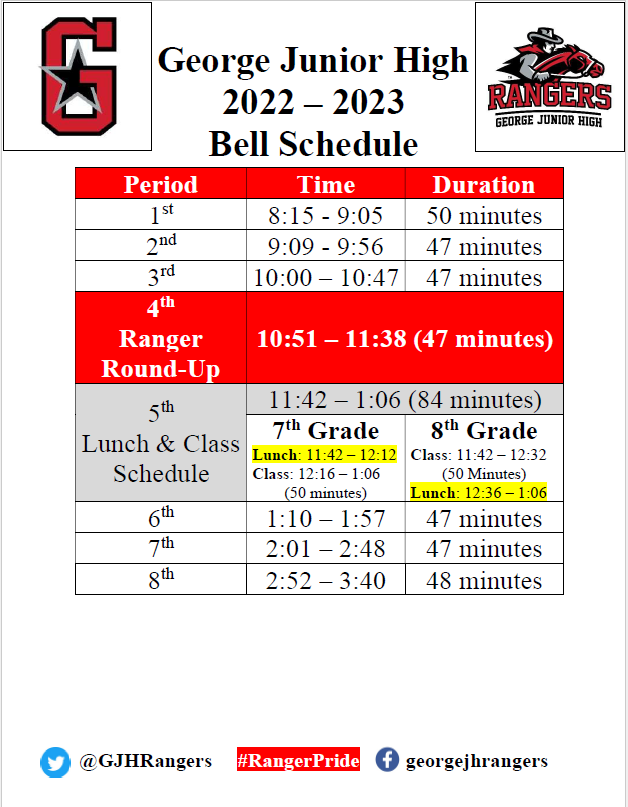 GJH Bell Schedule