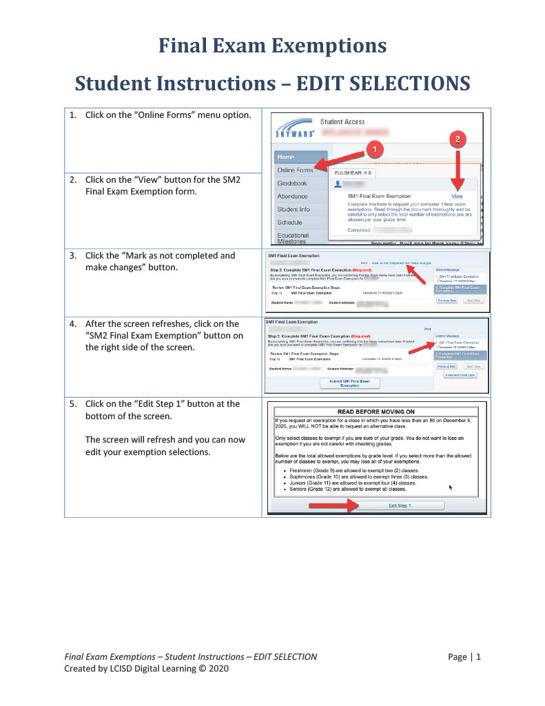 21-22Final Exam Exemptions - Student Instructions - EDIT SELECTION (SM2)-21024_1