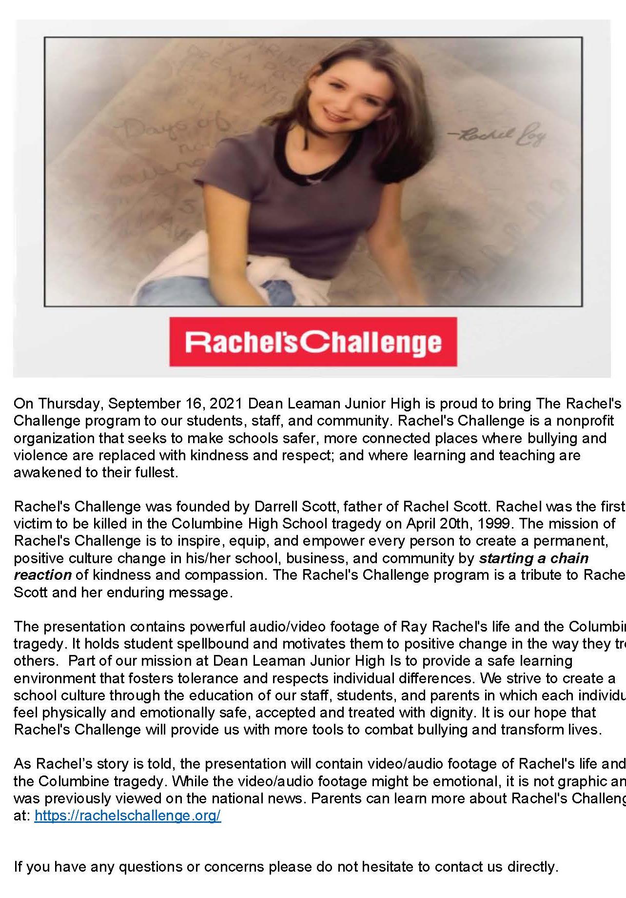 Rachel&#39;s Challenge Info for Spark